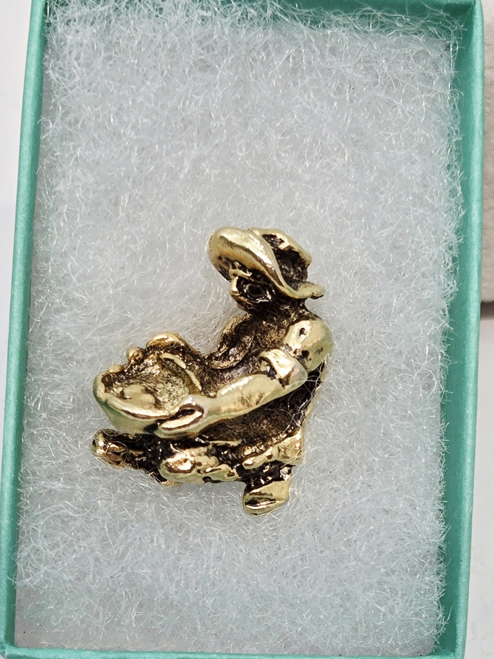 Gold Filled Small Miner Decorative Pin Golden Figurine